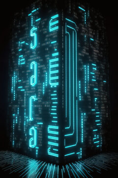 Background of binary code symbols showing programming codes. Generative AI