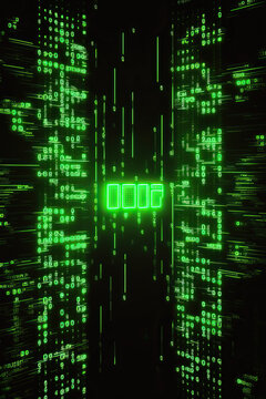 Background of binary code symbols showing programming codes. Generative AI