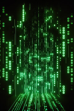 Background of binary code symbols showing programming codes. Generative AI
