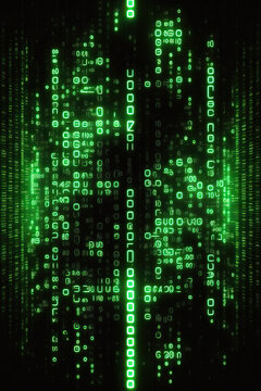 Background of binary code symbols showing programming codes. Generative AI
