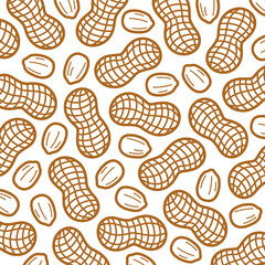 Peanuts background set. Collection icon peanuts. Vector
