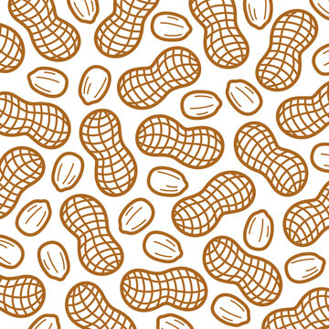Peanuts background set. Collection icon peanuts. Vector