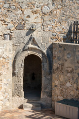 Stone door. Architectural detail of a Spanish Castle 