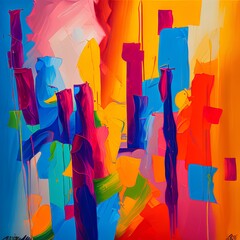 abstract colorful background Colorful Hand-Drawn Oil Painting
