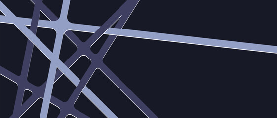 Abstract background with papercut lines. Modern dark blue technology background. Vector EPS 10