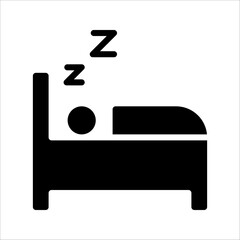 bed line icon, outline hotel room vector logo, vector illustration on white background