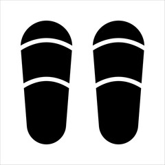 Slipper linear vector icon. Flip flops line thin sign. vector illustration on white background
