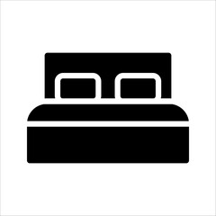 bed line icon, outline hotel room vector logo, vector illustration on white background