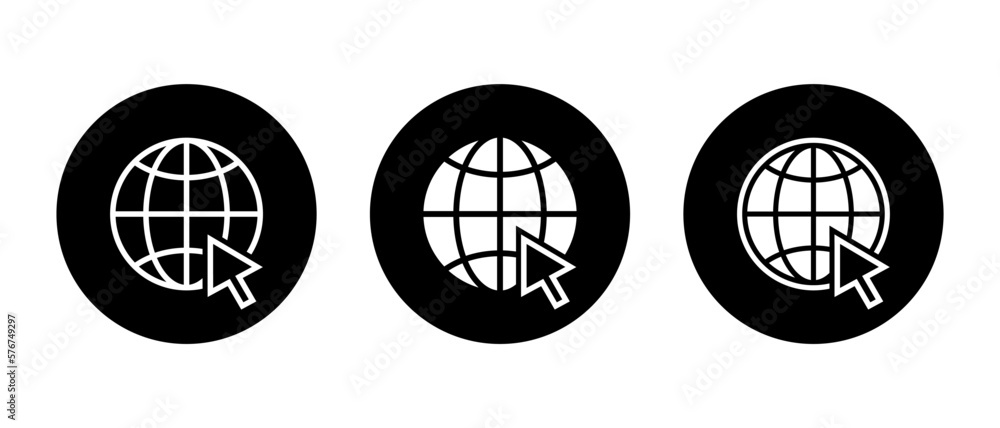Poster web, website click icon set collection vector