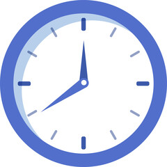 Cartoon object blue round clock