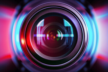 Fototapeta na wymiar Video camera lens. Generative AI