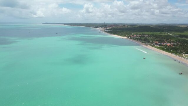 Aerial photo of the Caminho de Mois&eacute;s on Barra Grande beach in the city of Maragogi, Alagoas, Brazil (Caminho de Moises em Maragogi, praia de Barra Grande, praia de antunes em alagoas, maceio)