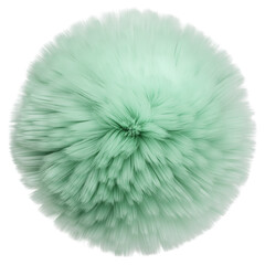 背景透過した水色のふわふわな毛玉