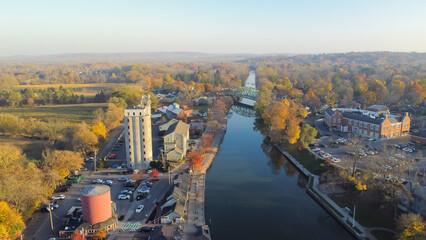 Large corn and wheat farms surrounding riverside Village of Pittsford is the oldest town in New...