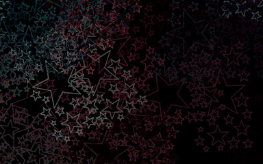 Dark Blue, Red vector pattern with christmas stars.