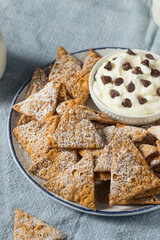 Homemade Cannoli Chips with Ricotta Dip