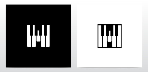 Piano Tuts Keys Letter Logo Design H