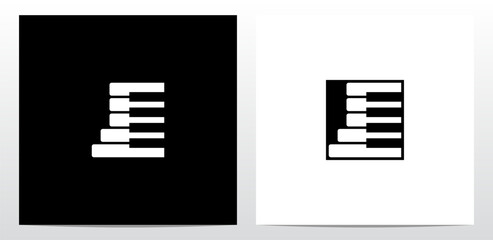 Piano Tuts Keys Letter Logo Design J