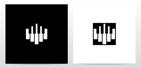 Piano Tuts Keys Letter Logo Design O
