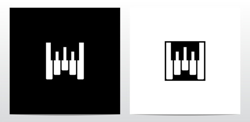 Piano Tuts Keys Letter Logo Design W