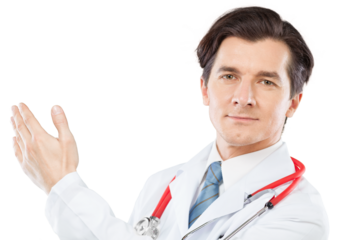 Clinical doctor with red stethoscope