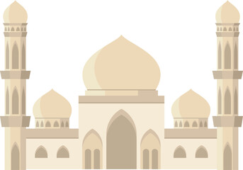 Modern flat illustration islamic mosque building. Mosque Cartoon Flat Vector Design. Perfect for children's books, diagrams, infographics, map, educational materials, and social media posts
