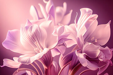 Obraz premium background with flowers,purple crocus flower,pink and white flower