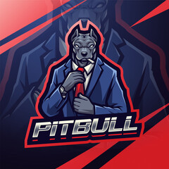 Pitbull boss esport Mascot Logo © Visink.art