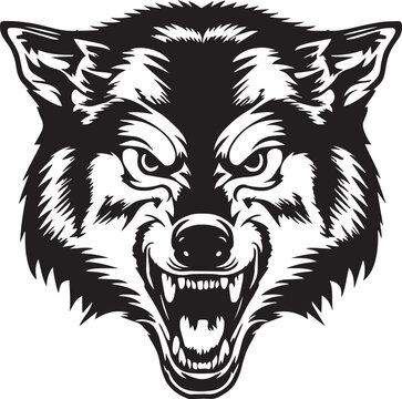 Angry Wolf Head logo, wolf icon, Illustration SVG Vector