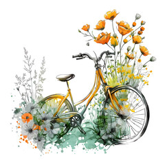 Fototapeta na wymiar Spring Floral Bicycle