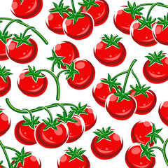 Tomato pattern background set. Collection icon tomato. Vector