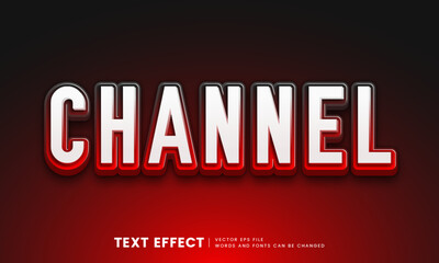 Editable 3d channel text effect. Fancy font style perfect for logotype, title and headline.