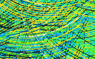 Obraz premium Light Blue, Yellow vector background with curved lines.