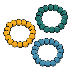 Obraz premium Set Of Necklace Colorful Jewel Accessories 