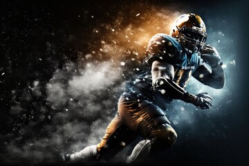 A Football Player's Journey to Victory Banner Background, Generative AI.