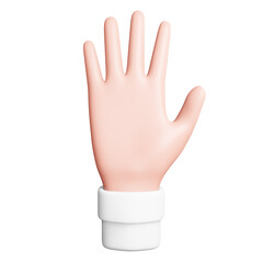Open gesture hand 3D icon in front view