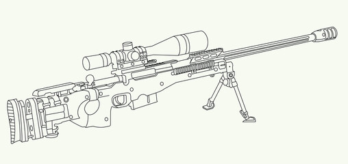awm vector illustration with outline and silhouette.