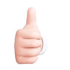 Thumb Up gesture hand 3D icon in front view