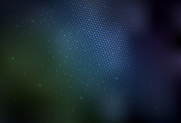 Dark Blue, Green vector Glitter abstract illustration with blurred drops of rain.