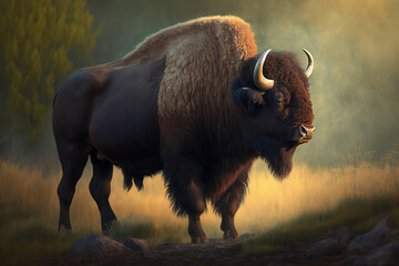 bison in park national park