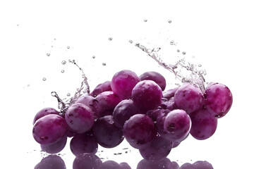 Healthy Fresh Grapes with a Splash of Water