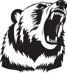Angry bear head icon, bear head logo,   Illustration, SVG Vector