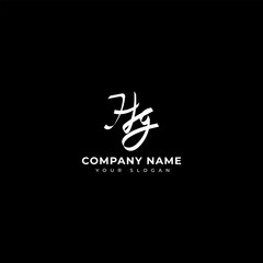 Hg Initial signature logo vector design