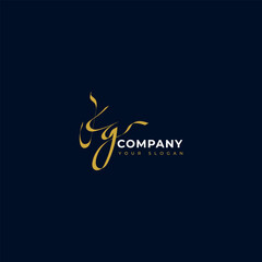 Kg Initial signature logo vector design