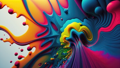 A stunning display of liquid vibrant colors in motion creating a dynamic abstract design. Generative AI
