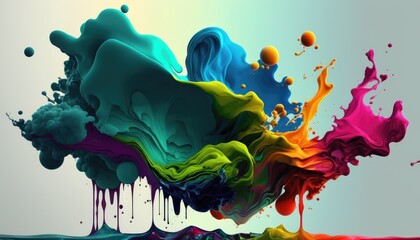 A colorful fluid design with vivid hues. Generative AI