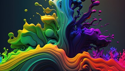 A colorful fluid design with vivid hues. Generative AI