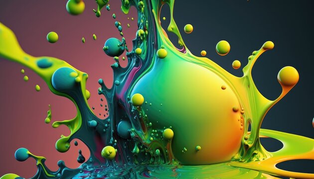 A mesmerizing abstract image of colorful liquid in motion. Generative AI