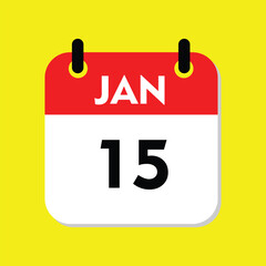 15 january icon with yellow background