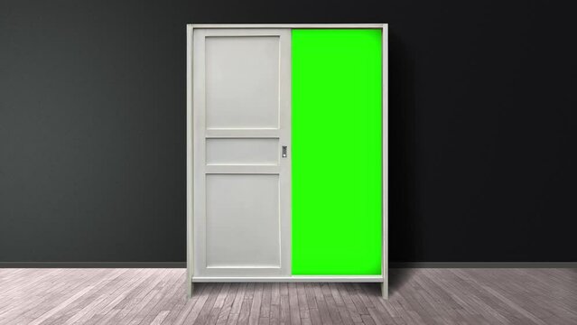 Chroma key behind the closet door